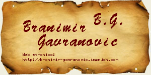 Branimir Gavranović vizit kartica